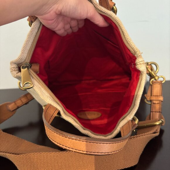 Fossil Bohemian Style Cream Geometric Design Explorer Fold Over Tote - Picture 14 of 15